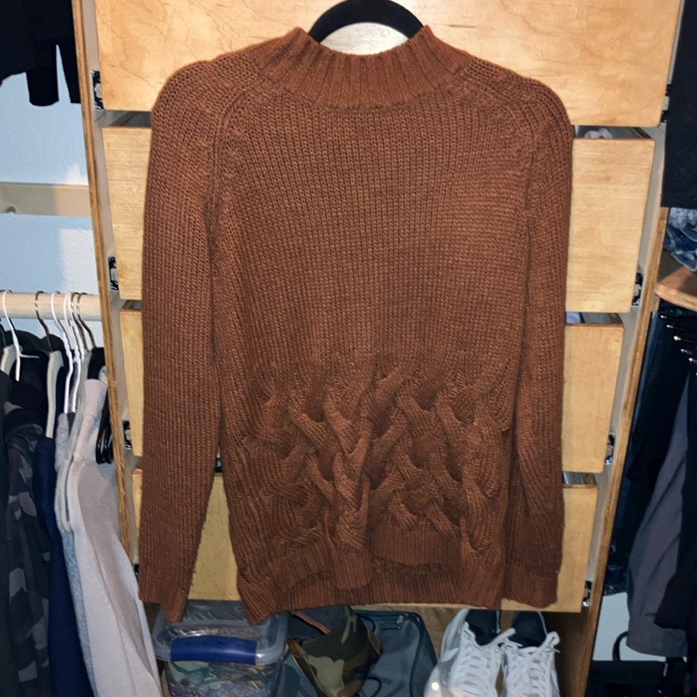 Simply Vera Wang Brown Chunky Knit Sweater S